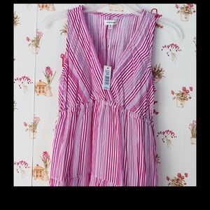 Max Studio Pink and White Striped Maxi Dress